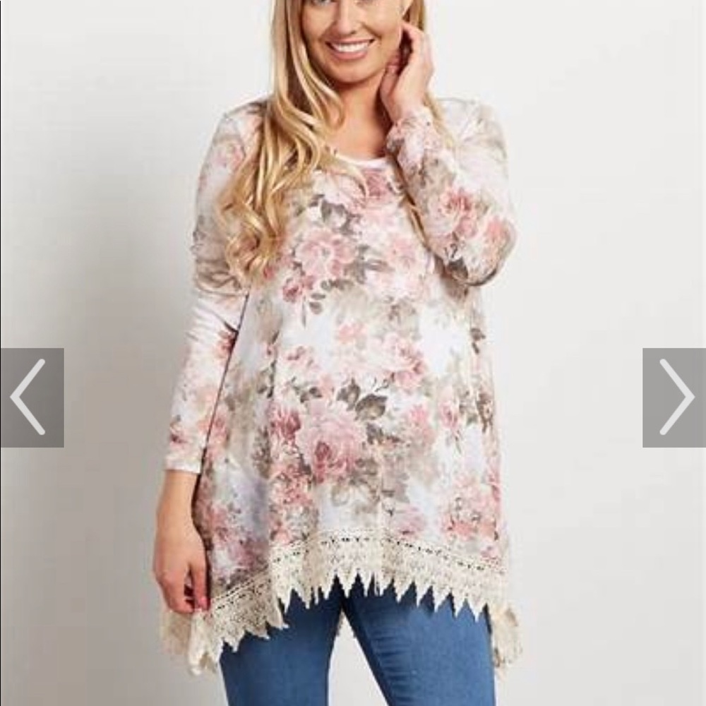 PinkBlush maternity light floral sweater